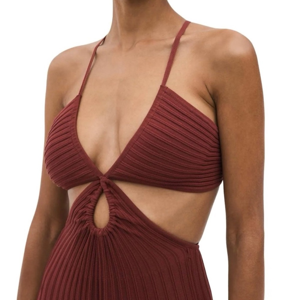 Cult Gaia Maroon ottilia Backless Dress - Picture 2 of 7